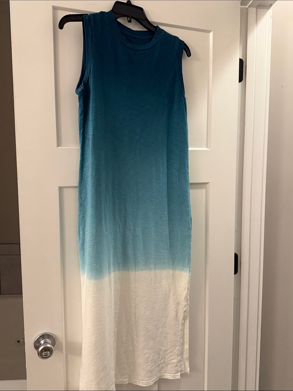 Universal Thread Teal-to-White Ombre Sleeveless Maxi Dress